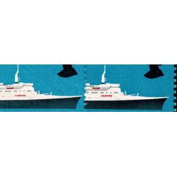 1969 Ships 5d. SHIFT OF RED. Positional pair. SG 778 var