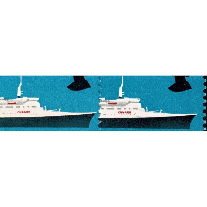 1969 Ships 5d. SHIFT OF RED. Positional pair. SG 778 var