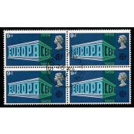 1969 General Anniversaries 9d. Fine Used block of four. SG 792