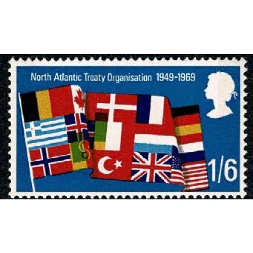 1969 Anniversaries 1/6. SHIFT OF GREEN UPWARD. SG 794 var