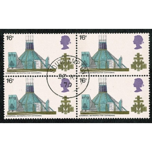 1969 Cathedrals 1/6. Fine Used block of four. SG 801