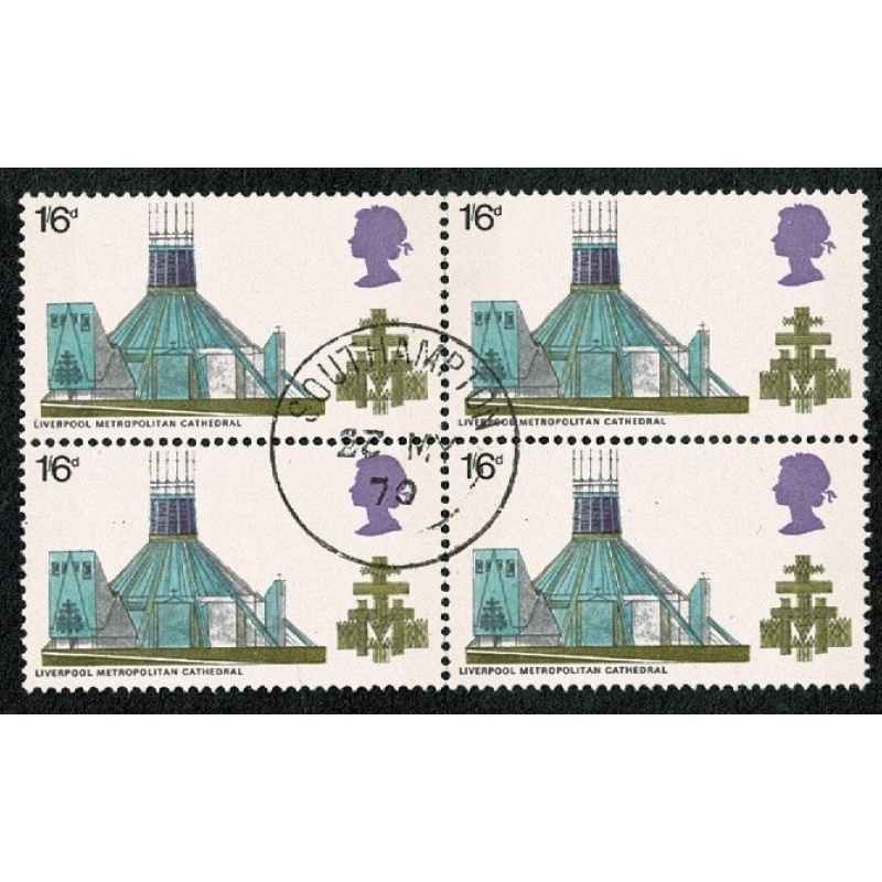 1969 Cathedrals 1/6. Fine Used block of four. SG 801