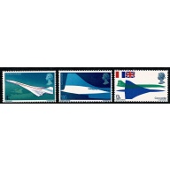 1969 Concorde. MISSING PHOSPHOR. Set of 3 values SG 784-786y