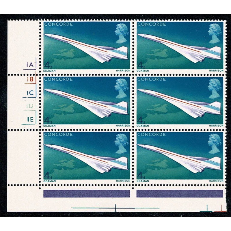 1969 Concorde 4d. Lower left Cyl. 1A 1B 1C 1D 1E block of six