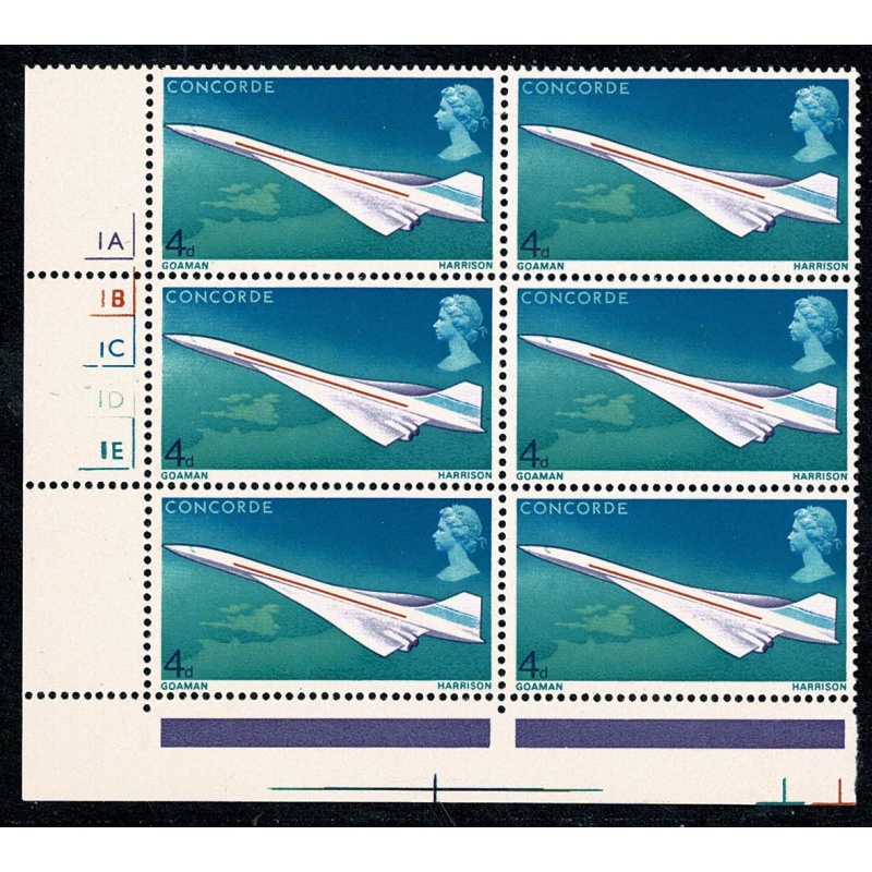 1969 Concorde 4d. Lower left Cyl. 1A 1B 1C 1D 1E block of six