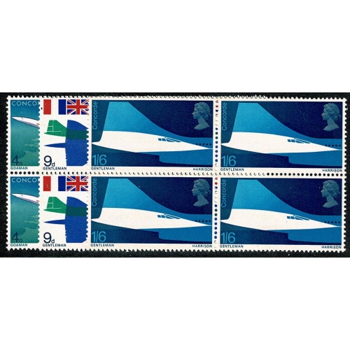 1969 Concorde. Set in UM blocks of four.  SG 784-786