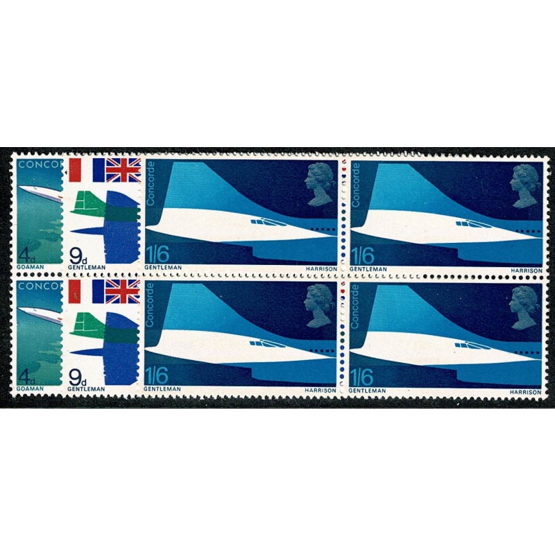 1969 Concorde. Set in UM blocks of four.  SG 784-786