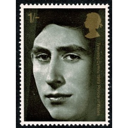 1969 Investiture 1/-. Error DIAGONAL PHOS BANDS. SG Spec. W 169c var