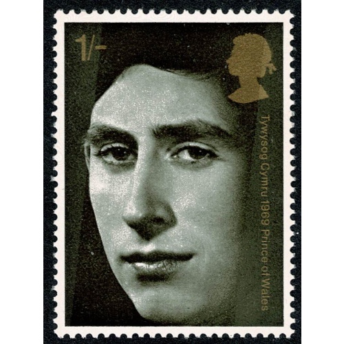 1969 Investiture 1/-. Error DIAGONAL PHOS BANDS. SG Spec. W 169c var