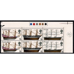 1969 Ships. Set of 5 values in fine used blocks. SG 778-783