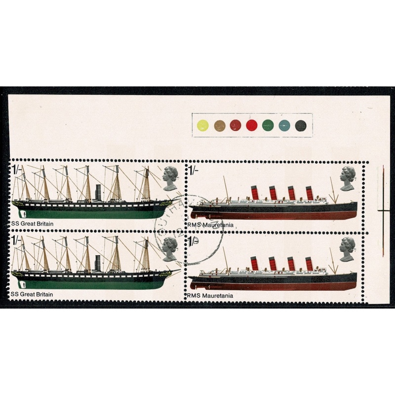 1969 Ships. Set of 5 values in fine used blocks. SG 778-783