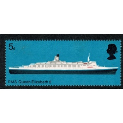 1969 Ships 5d. SHIFT OF BLACK. SG 778 var
