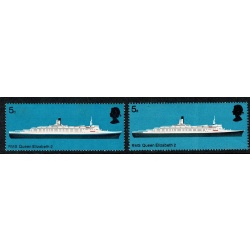1969 Ships 5d. SHIFT OF BLACK. SG 778 var