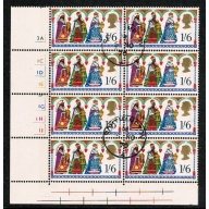 1969 Christmas 1/6. Fine Used cylinder block of eight. SG 814
