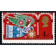 1969 Christmas 4d. SHIFT OF HORIZONTAL PERFORATIONS.