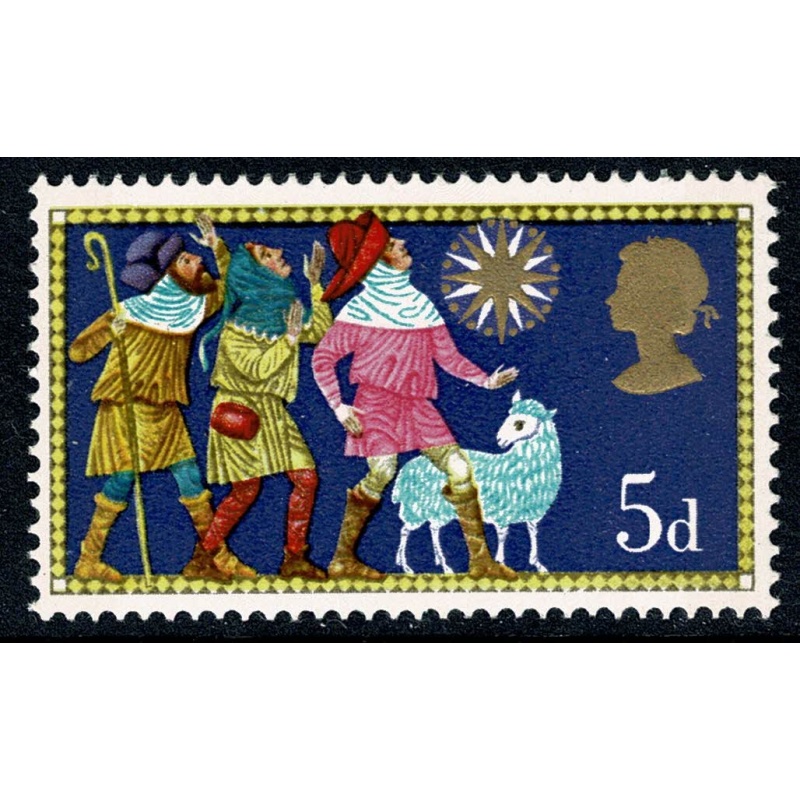 1969 Christmas 5d. MISSING GREEN. SG 813d