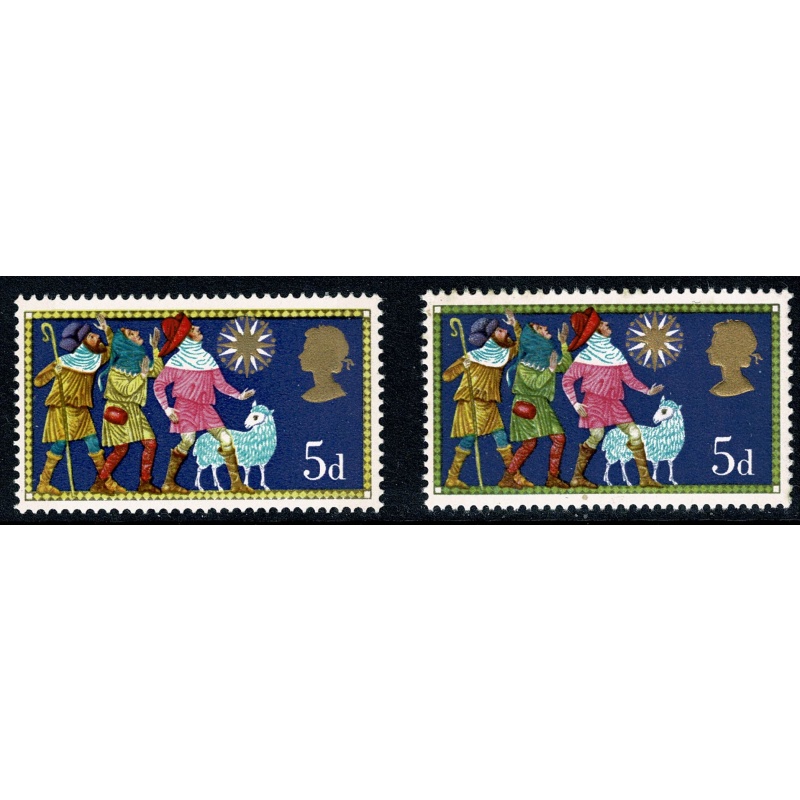 1969 Christmas 5d. MISSING GREEN. SG 813d