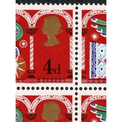1969 Christmas 4d. Listed constant variety white flaw in arch SG 812 var.