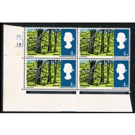 1966 Landscapes 4d (ord). Cylinder 2A 1B 1C no dot block of four.