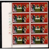 1970 General Anniversaries 5d Cylinder 1A 1B 1C 1D 1E 1F 1G 1H p1 dot block of 8. SG 819