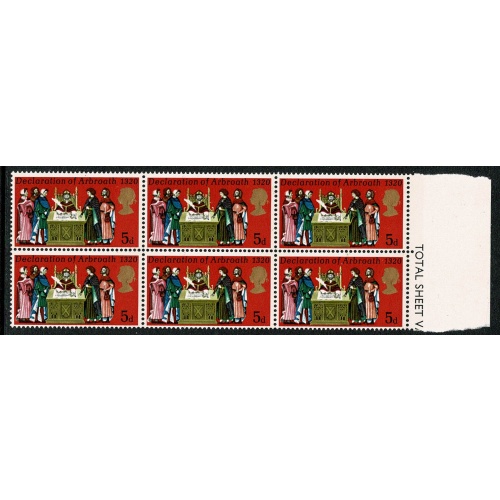 1970 Anniv. 5d. Listed variety "white spot in hem" SG Spec. W182e