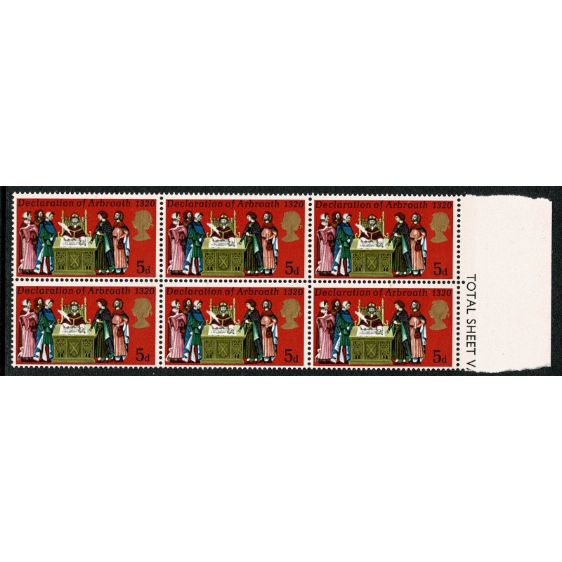 1970 Anniv. 5d. Listed variety "white spot in hem" SG Spec. W182e