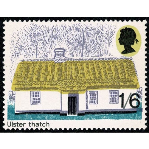 1970 Cottages 1/6. SHIFT OF LILAC upward. SG 818 var.