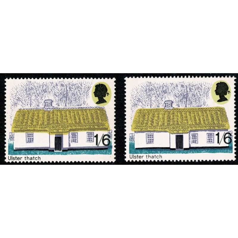 1970 Cottages 1/6. SHIFT OF LILAC upward. SG 818 var.