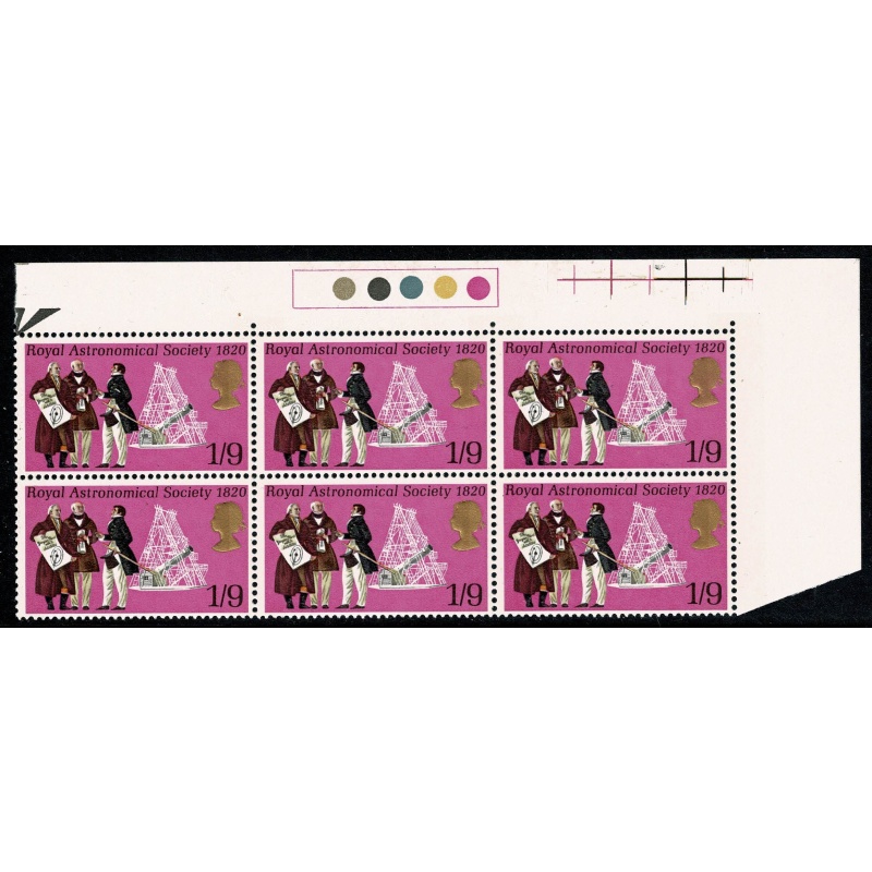 1970 Anniv. 1/9 . Listed minor constant variety "small break in t of astronomical". SG 823 var.