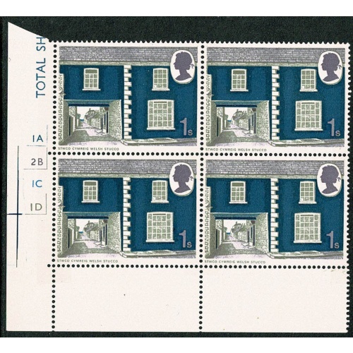 1970 Cottages 1/-. Cyl. 1A 2B 1C 1D no dot.