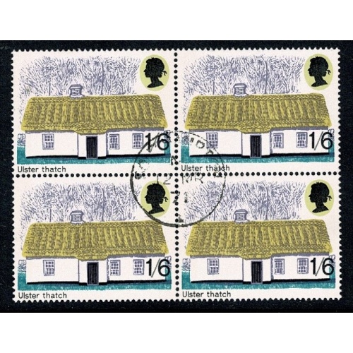 1970 Cottages 1/6. Fine Used block of four SG 818