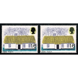 1970 Cottages 1/6. SHIFT OF TURQUOISE ERROR. SG 818 var.