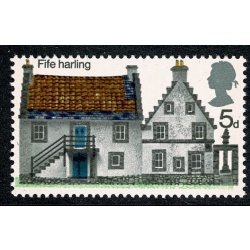 1970 Cottages 5d. SHIFT OF GREEN ERROR. SG 815 var.
