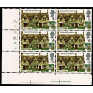 1970 Cottages 9d Cyl. 1A 1B 1C 1D 1E 1F no dot.