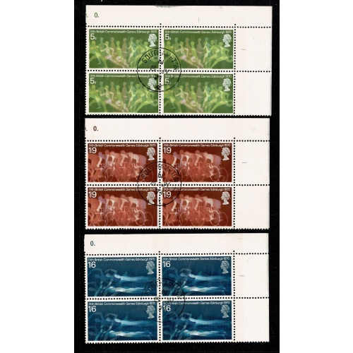 1970 Commonwealth Games. Set of 4 values. Fine Used blocks of four. SG