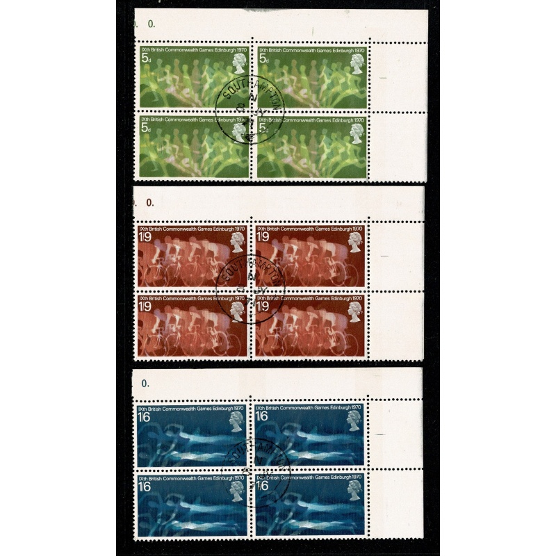 1970 Commonwealth Games. Set of 4 values. Fine Used blocks of four. SG