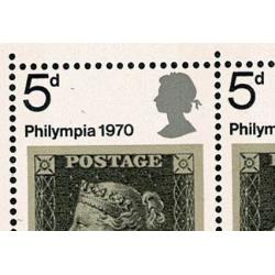 1970 Philympia 5d. Listed variety weak entry. SG Spec. W195e