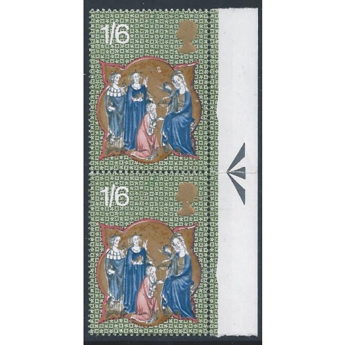 1970 Christmas 1/6. TURQUOISE GREEN SHIFT PAIR. SG 840 var.