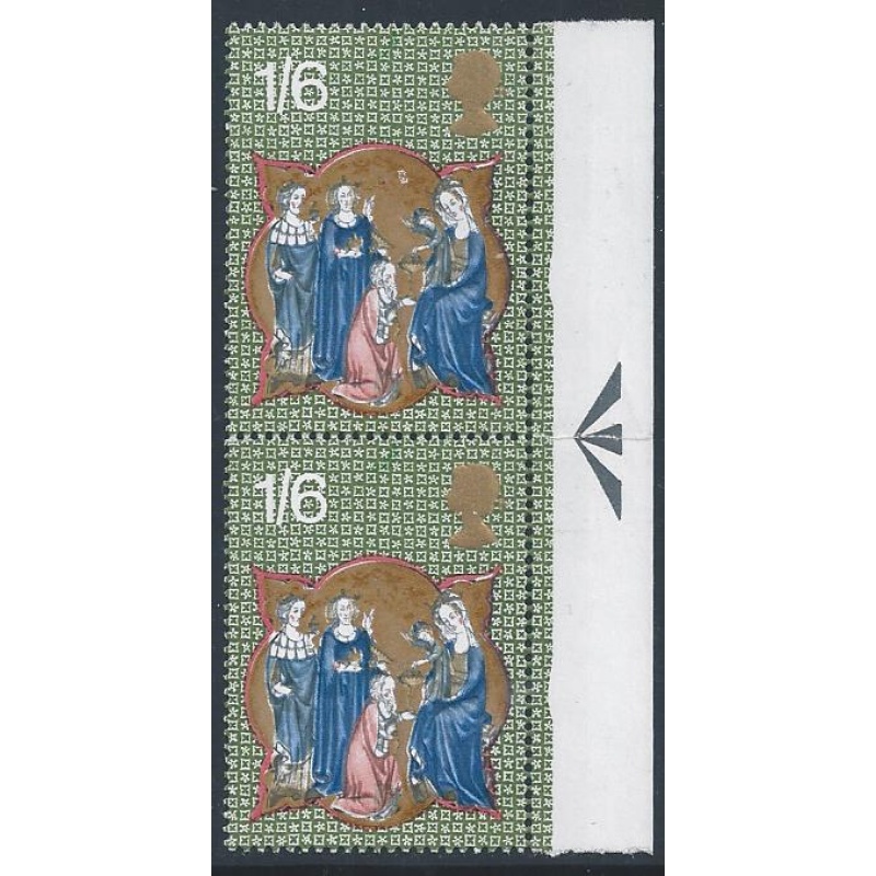 1970 Christmas 1/6. TURQUOISE GREEN SHIFT PAIR. SG 840 var.