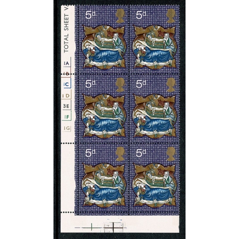 1970 Christmas 5d. Cyl 1A 1B 1D 3E 1F 1G p7 no dot.