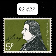 1971 Literary Anniversaries 5p Missing Gold. SG 885a. BPA cert