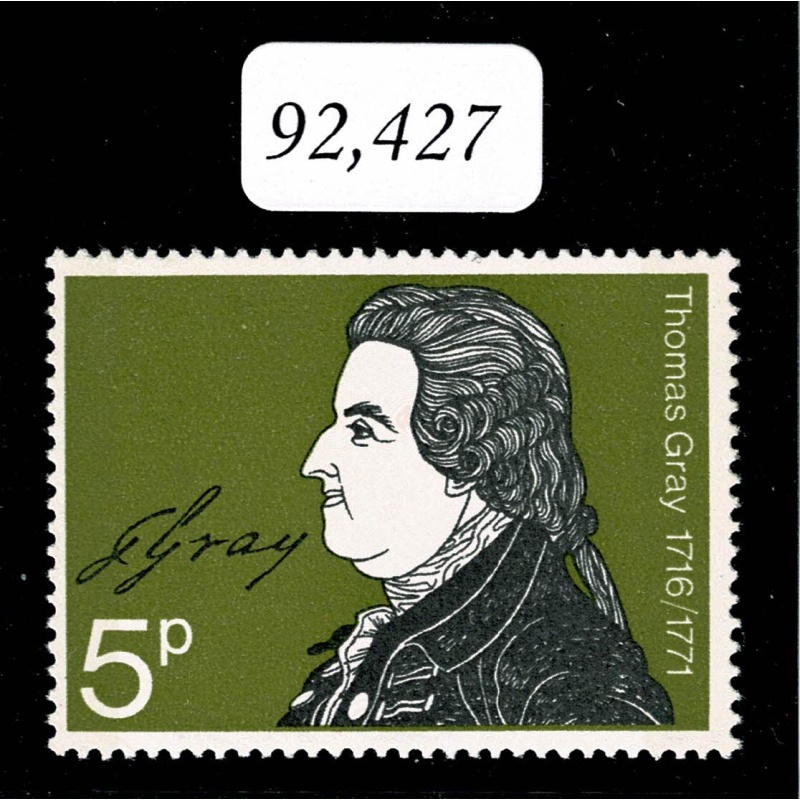 1971 Literary Anniversaries 5p Missing Gold. SG 885a. BPA cert