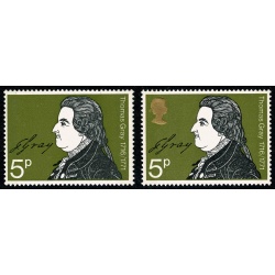 1971 Literary Anniversaries 5p Missing Gold. SG 885a. BPA cert