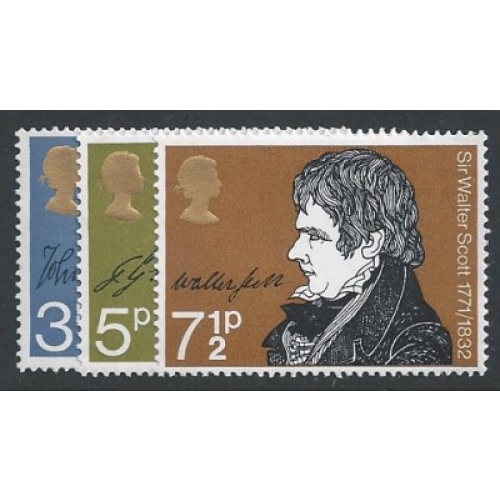 1971 Literary Anniversaries. Unmounted Mint set of 3 values. SG 884-886