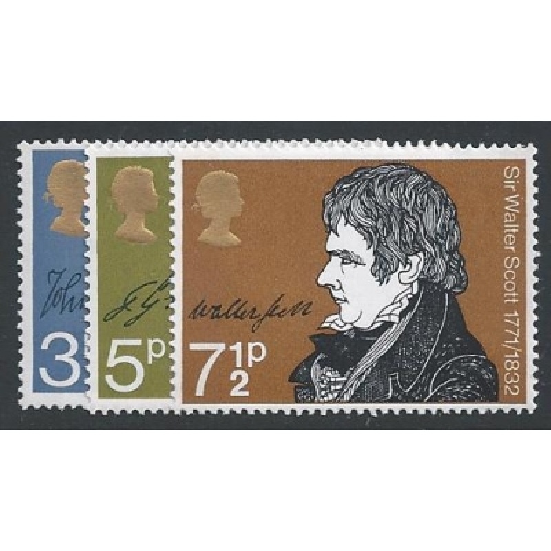 1971 Literary Anniversaries. Unmounted Mint set of 3 values. SG 884-886