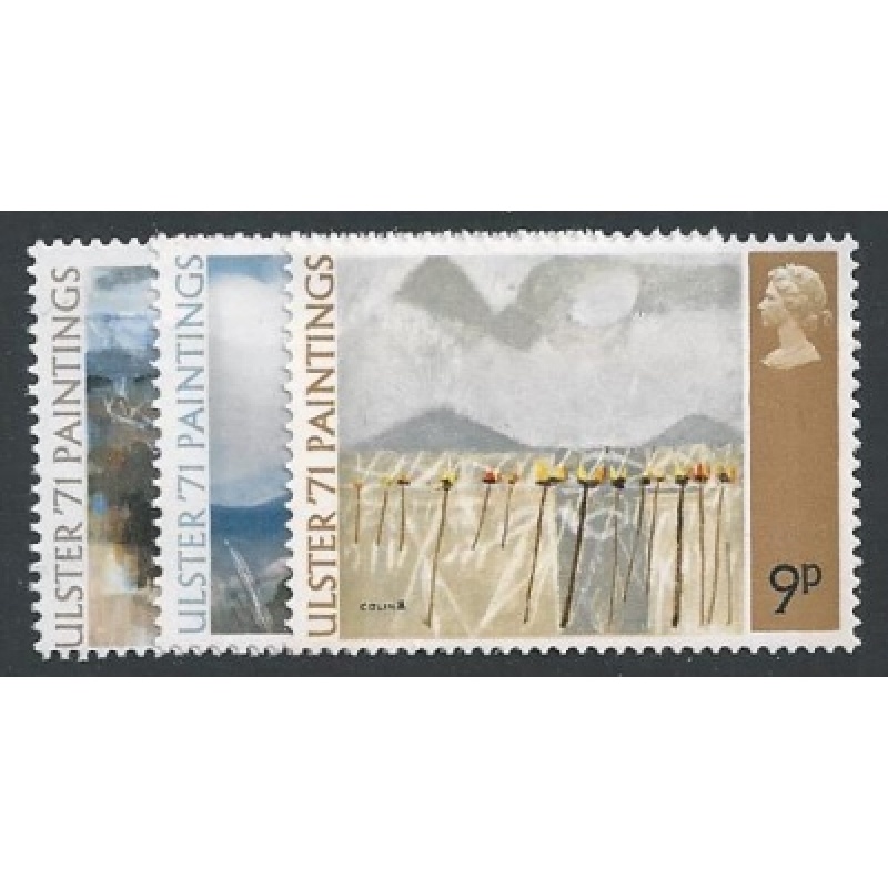 1971 "Ulster" Paintings. Unmounted Mint set of 3 values. SG 881-883.