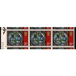 1971 Christmas 2½p. Partial "MISSING YELLOW" Cylinder block of 30. SG 894 var