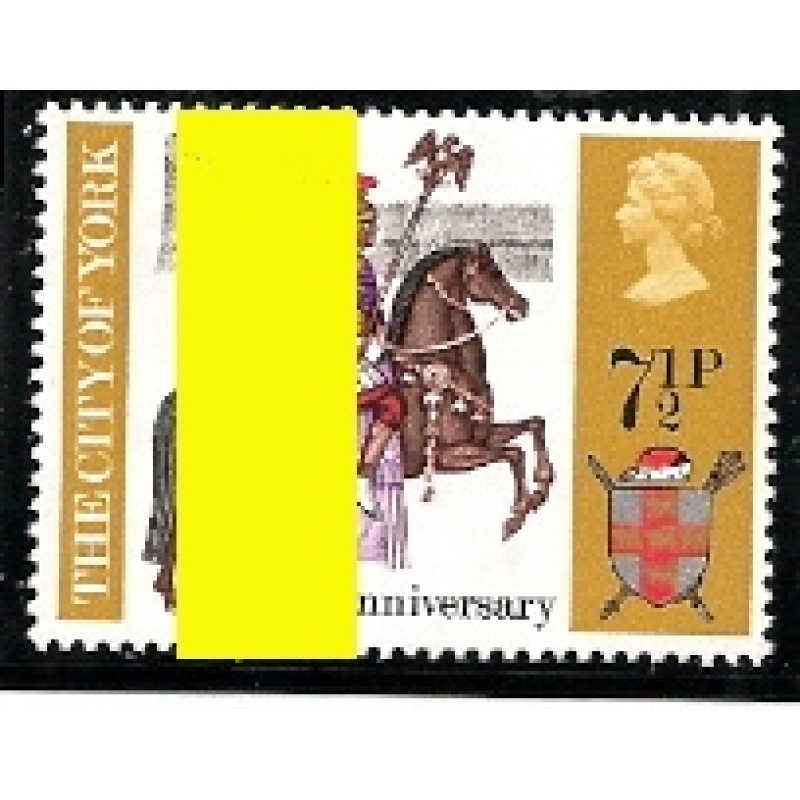 1971 General Anniversaries 7½p. Broad Band 8mm from left edge. SG 888 var