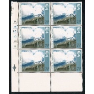 1971 "Ulster" Paintings 7½p. Cylinder 1A 1B 2C 1D 1E 1F p18 block of six. SG 882