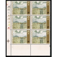 1971 "Ulster" Paintings 9p. Broad Band 4mm from left edge. Cylinder block.